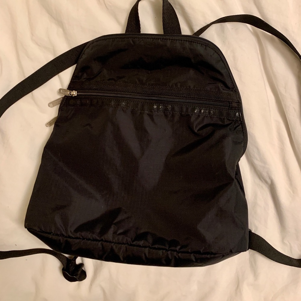 Lesportsac mini back pack in navy blue/black color